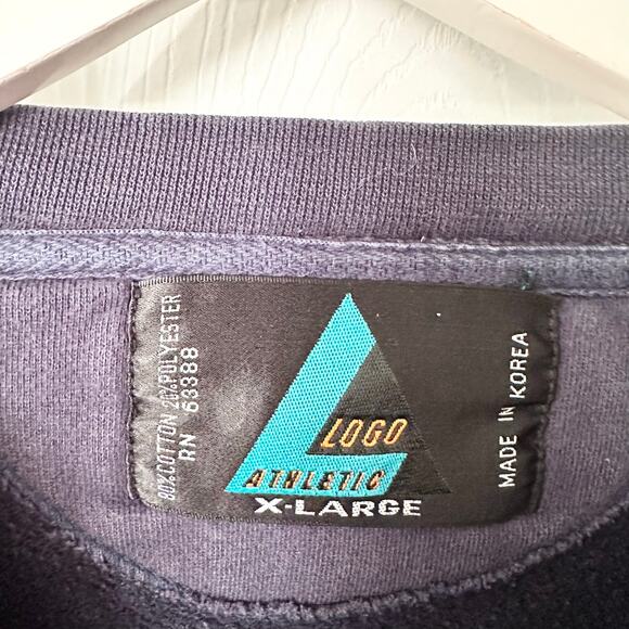 Logo Athletic Vintage Korea NFL Blue NY Giants Helmet Embroidered Sweatshirt XL - Picture 6 of 9